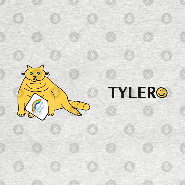 Tyler Cuddly Cat Essential Worker Rainbow by ellenhenryart